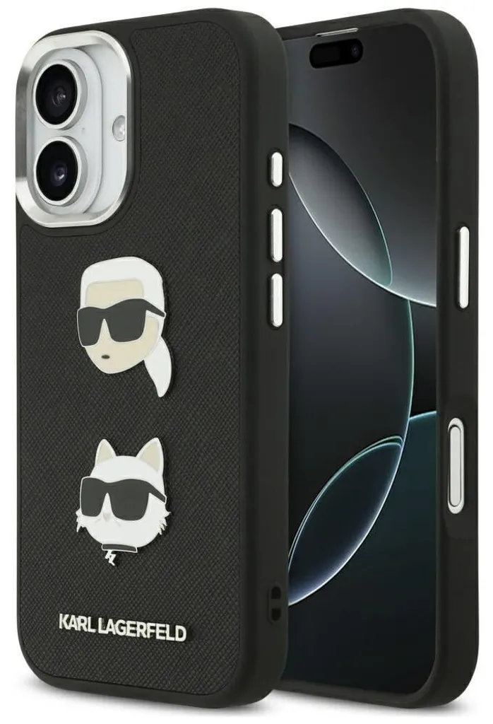 Coque iPhone 17 Karl Lagerfeld MagSafe KLHCP17SPSFDHPOK Grained Black