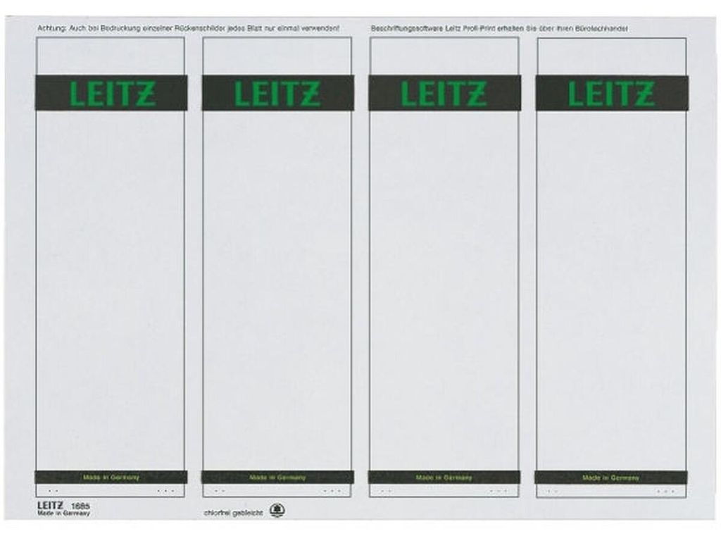 Leitz 1685-20-85 Etichette per dorso in PC - carta, Immagine del prodotto 