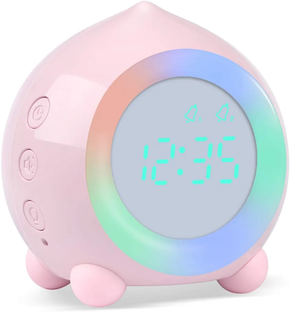LED Digital Wake up Light Stimungs-Licht-Wecker Kids Kinder-Wecker Alarm Snooze 