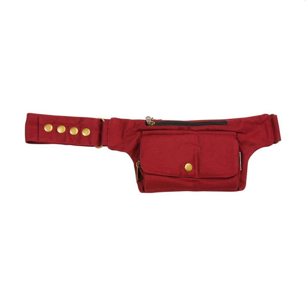 Gürteltasche - Flint - rot-bordeaux - messingfarben - Bauchtasche - Hüfttasche