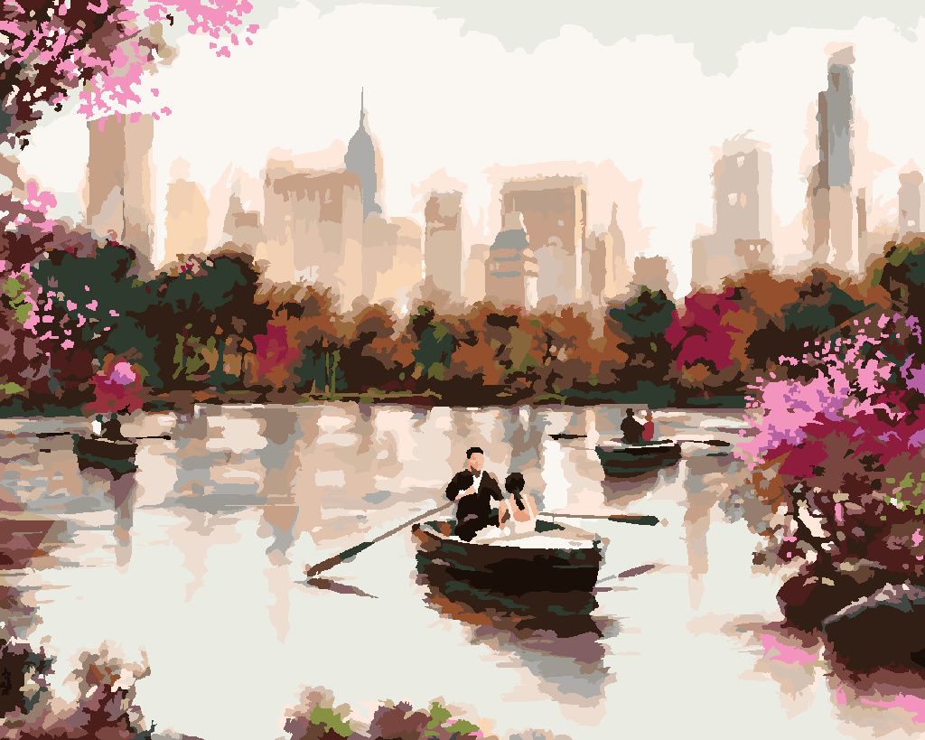 Zuty - Malen nach Zahlen - PAAR AUF EINEM BOOT IN NEW YORK (RICHARD MACNEIL), 40x50 cm, mit Keilrahmen (bereits gespannt)