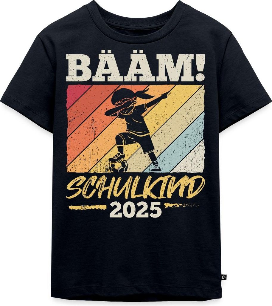 Spreadshirt Bääm! Schulkind 2025 Einschulung Kinder Premium T-Shirt, 110/116 (4 Jahre), Navy