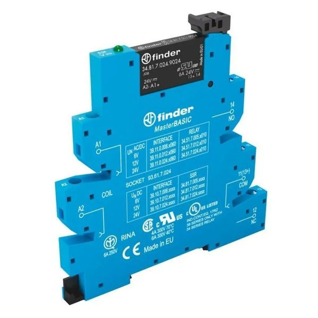 Finder 39.10 Relais statique silencieux 2A 230V AC ultra-mince 6.2mm