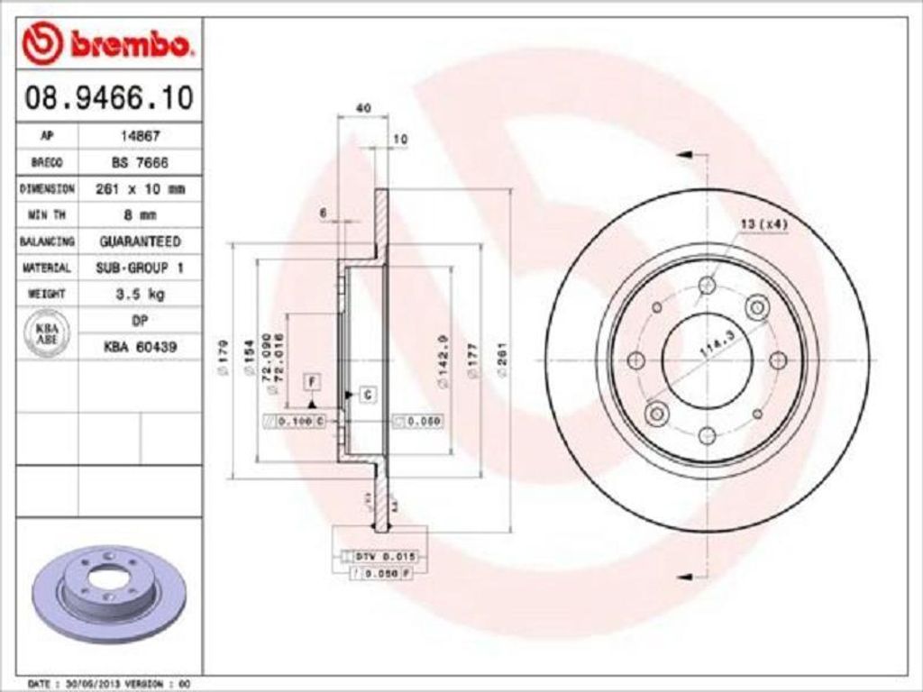 BREMBO Bremsscheiben (2 Stück) Hinterachse 08.9466.10