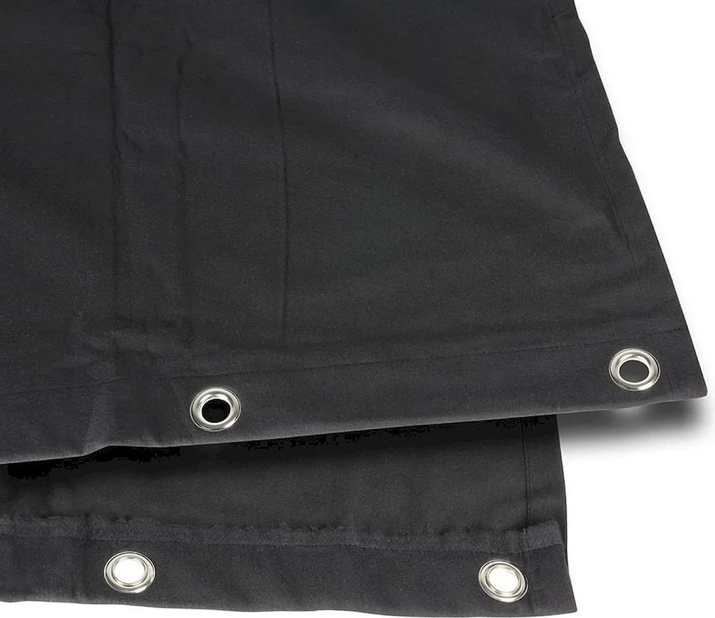 Molleton de scène avec oeillets de fixation tissu noir traité B1 - 3