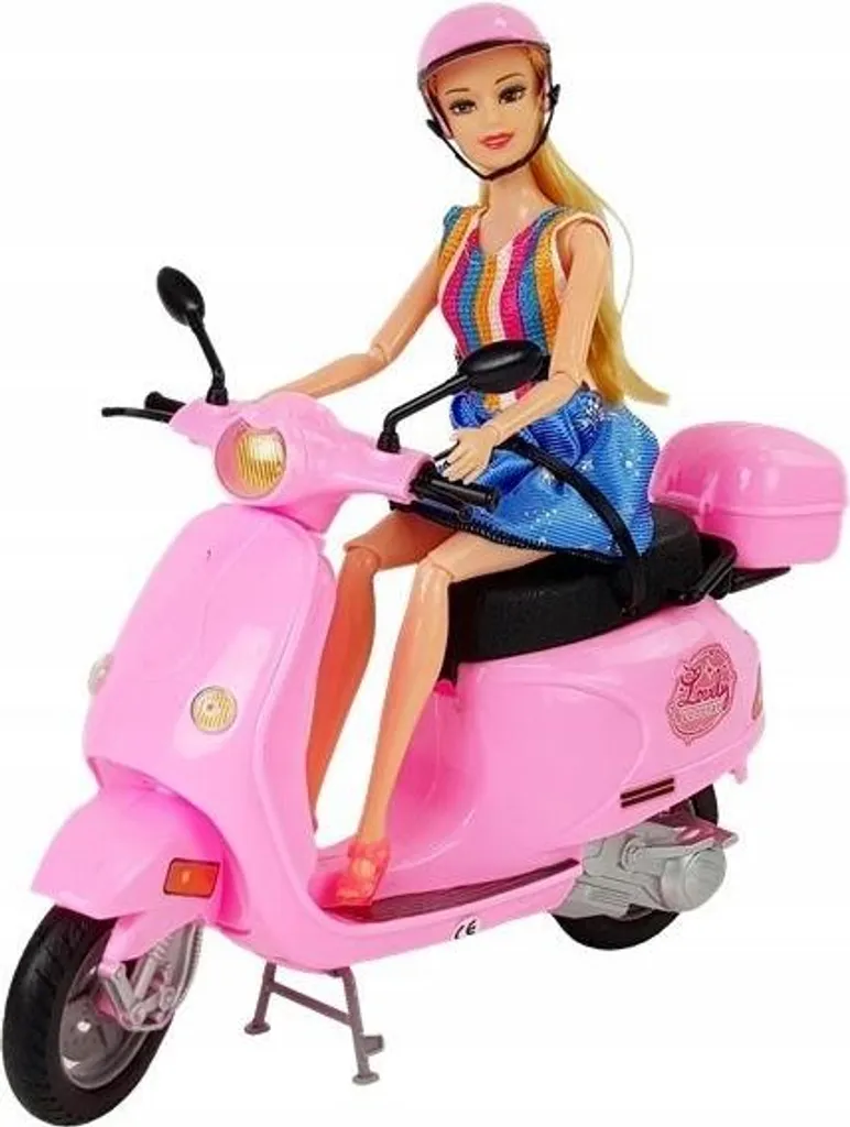 Scooter Miniature pour Poupée Mannequin Jouet d'Imitation avec Panier