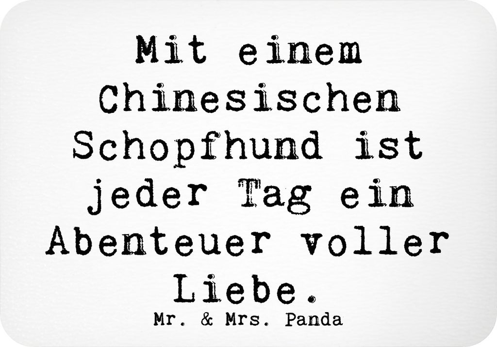 Mr. & Mrs. Panda magnet Spruch Chinesischer Schopfhund Abenteuer - Weiß - Geschenk, Notizhalter, Hunderassen Pflege, Verspieltheit, zettelhalter, ...