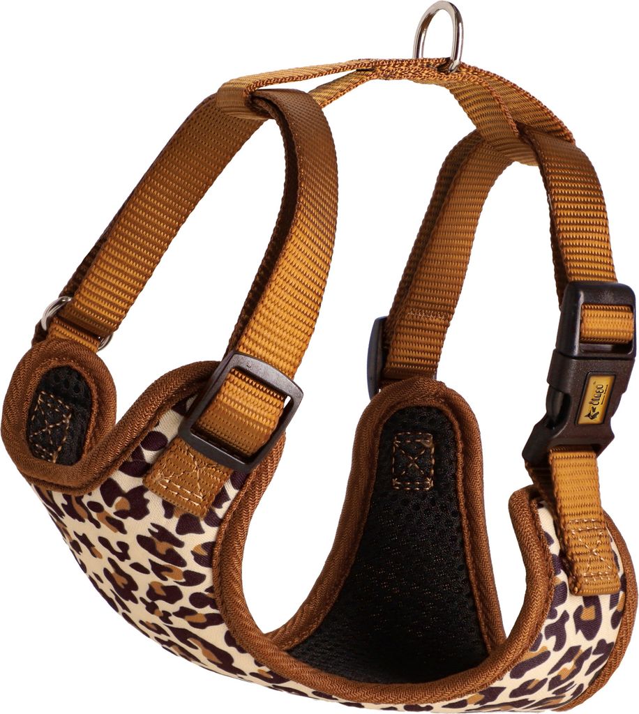 Dingo Hundegeschirre Druckfreie mit Doppelgurt-Verstellung, Größe L; A: 39-59 cm, B: 49-69 cm LEOPARD