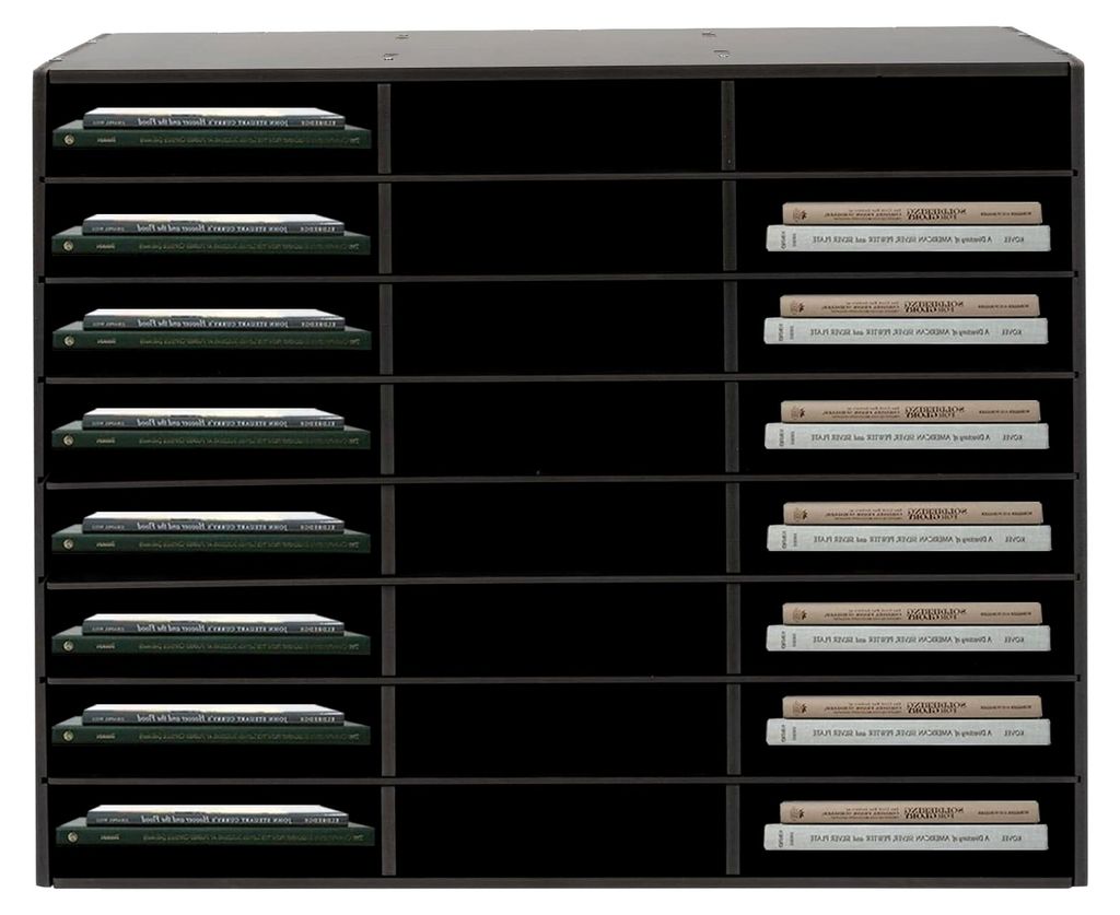 Literatur Organizer mit 24/36 Fächern, 74*30*60cm Schreibtischablage, Dokumentenablage, Postsortierer, Abnehmbare Trennwand (schwarz)