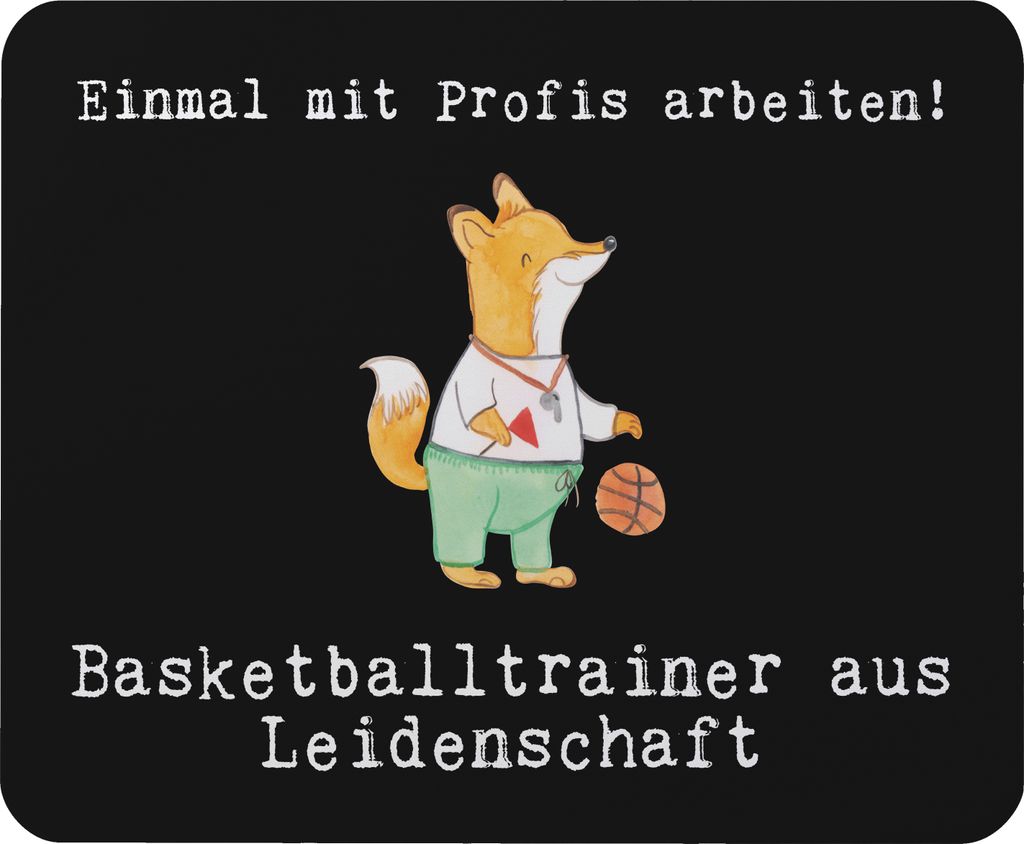Mr. & Mrs. Panda Mauspad Basketballtrainer Leidenschaft - Schwarz - Geschenk, Basketball, Mouse Pad, mousematte, pc, computer, Sport, Mousepad, Ver...