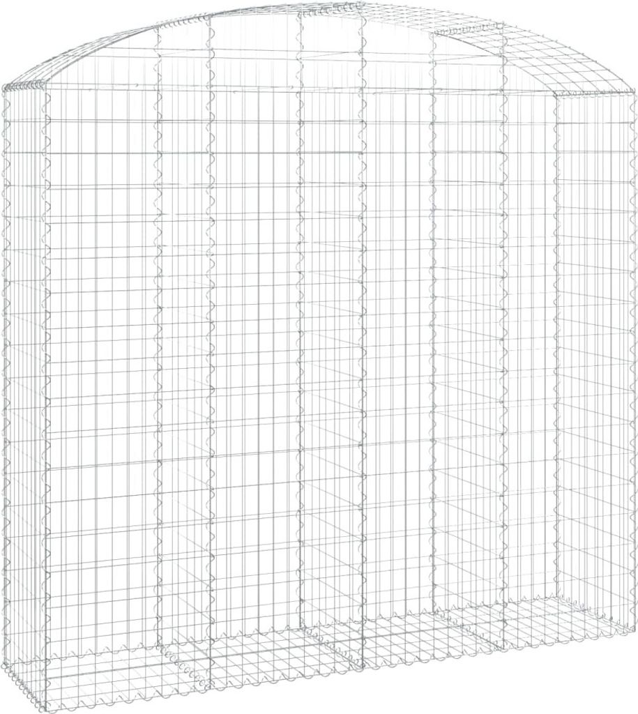 Gabione mit Hochbogen 200x50x180/200 cm Verzinktes Eisen