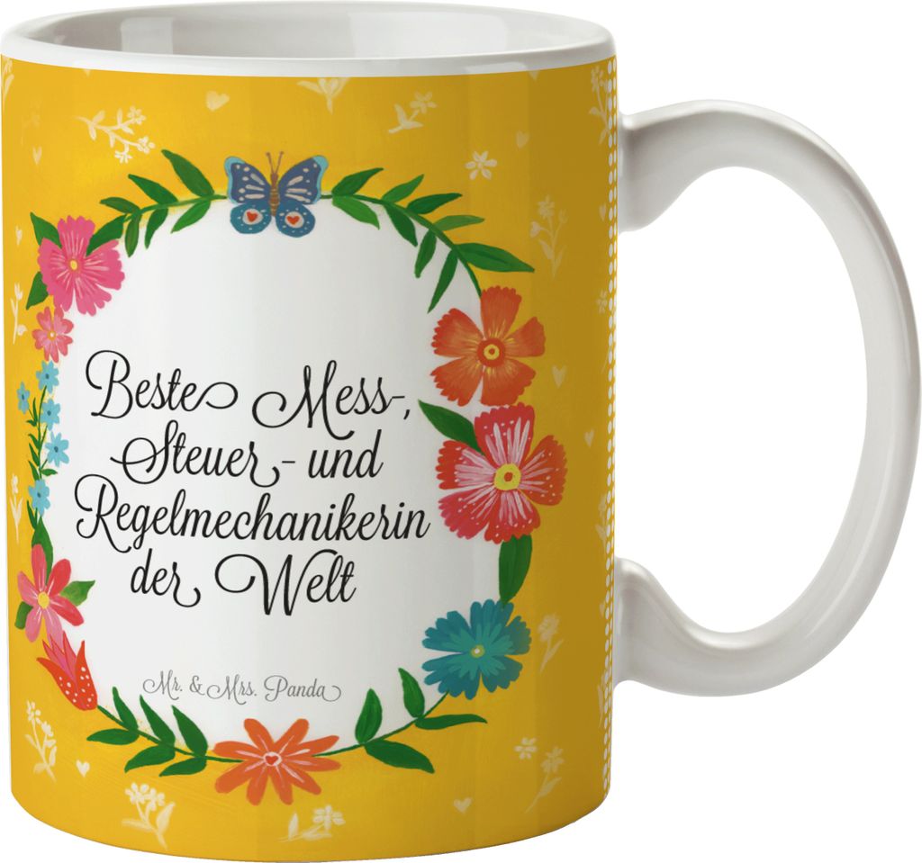 Mr. & Mrs. Panda Tasse Mess-, Steuer- und Regelmechanikerin - Geschenk, Bachelor, Becher, Diplom, Kaffeebecher, Beruf, Berufsausbildung, Kaffeetass...