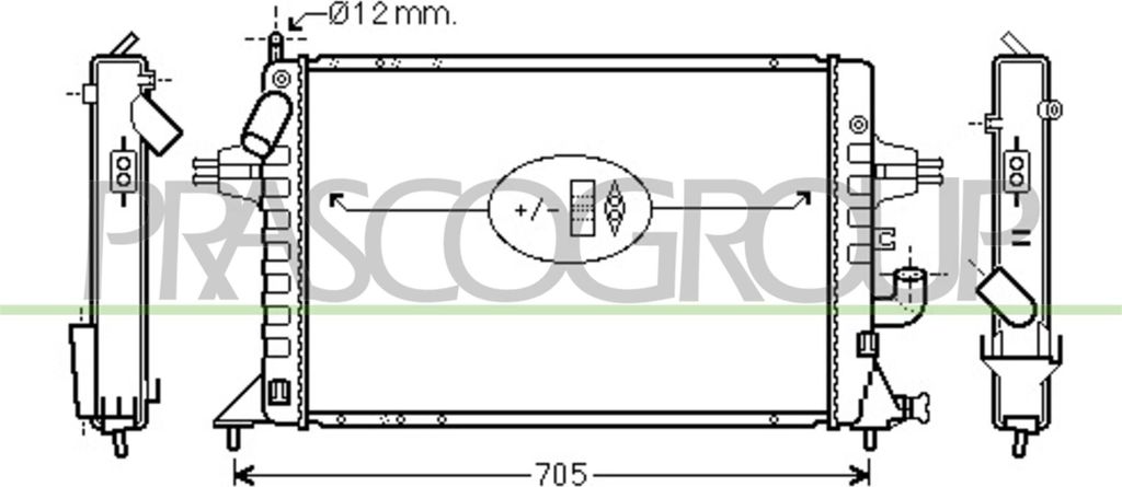 PRASCO OP017R009 Kühler Wasserkühler Motorkühler für OPEL Astra G CC (T98) Astra G Caravan (T98) Astra G Limousine (T98) Astra G Classic Schrä...
