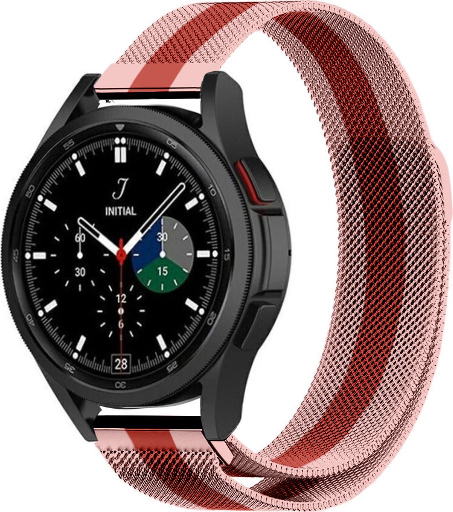 Strap-it Milanese Armband - Kompatibel mit Samsung Galaxy Watch 4 Classic Armband 42mm Edelstahl Armband mit Magnetverschluss - Ersatzarmband - Hoc...