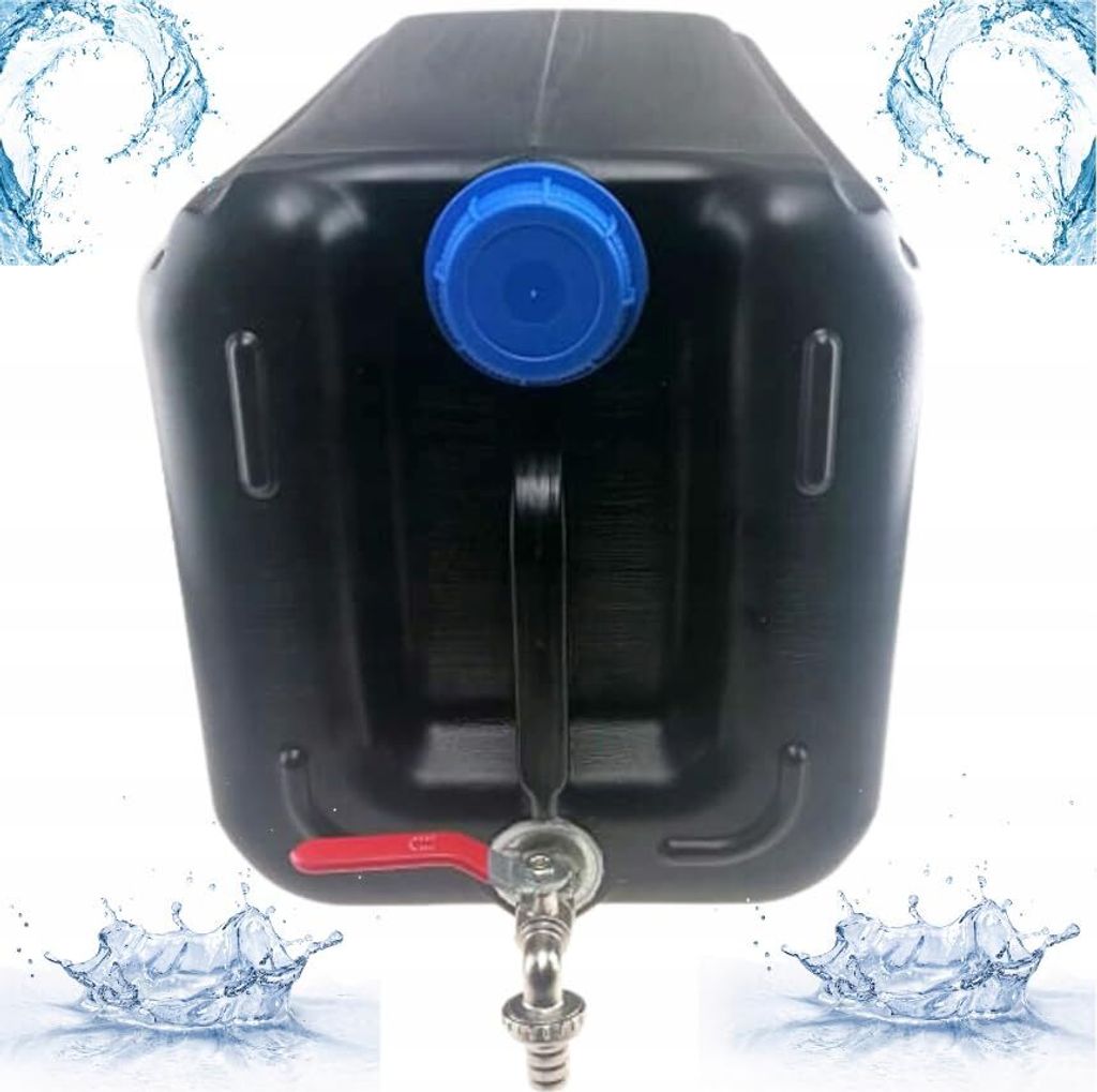 Anwicar Wasserkanister mit hahn - Wasser Kanister mit zapfhahn 20l - Camping Wassertank - Schwarz