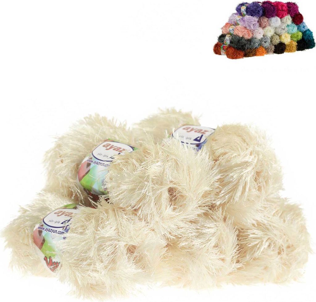 5 x 100g Strickgarn Yumos creme