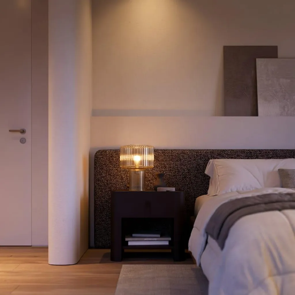 Lampe Ferano Ambra pour stopper l'éblouissement avec son verre strié E27 - 4