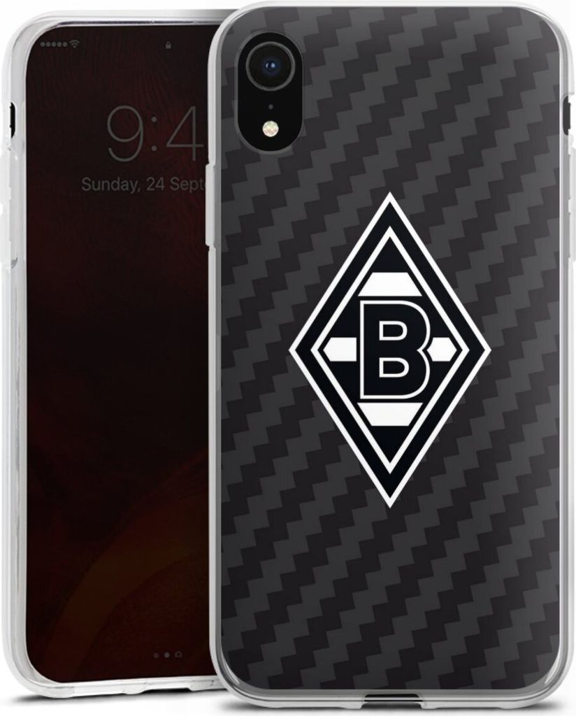 DeinDesign Handyhülle für Apple iPhone Xr Silikon Hülle Case Smartphone Schutzhülle Borussia Mönchengladbach Carbon Gladbach