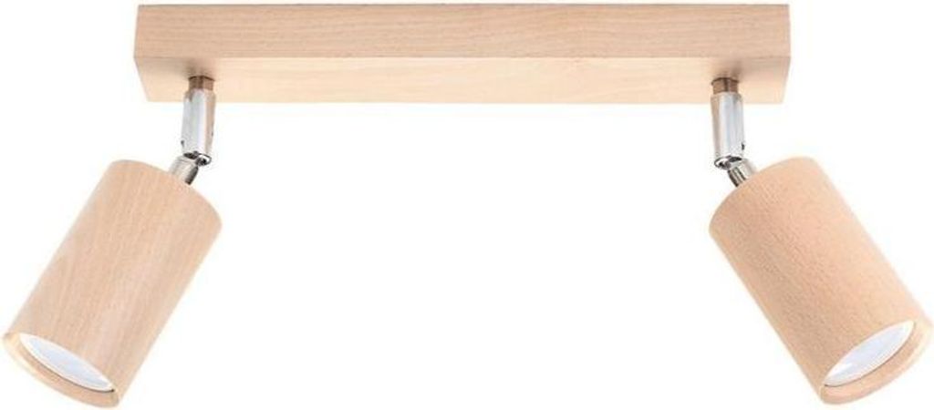Deckenleuchte Holz Schwenkbar für 2 GU10 Lampen