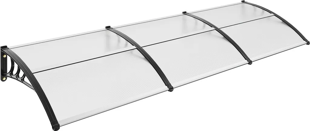Tettoia per porta d'ingresso 965 x 2975 mm Tettoia UF50+ PC pellicola di protezione solare Tettoia per porta d'ingresso lastra PC + staffa ABS + connettore in alluminio Tettoia per porta d'ingresso resistente ai raggi UV Tettoia per porta d'ingresso Tettoia per porta d'ingresso - 10