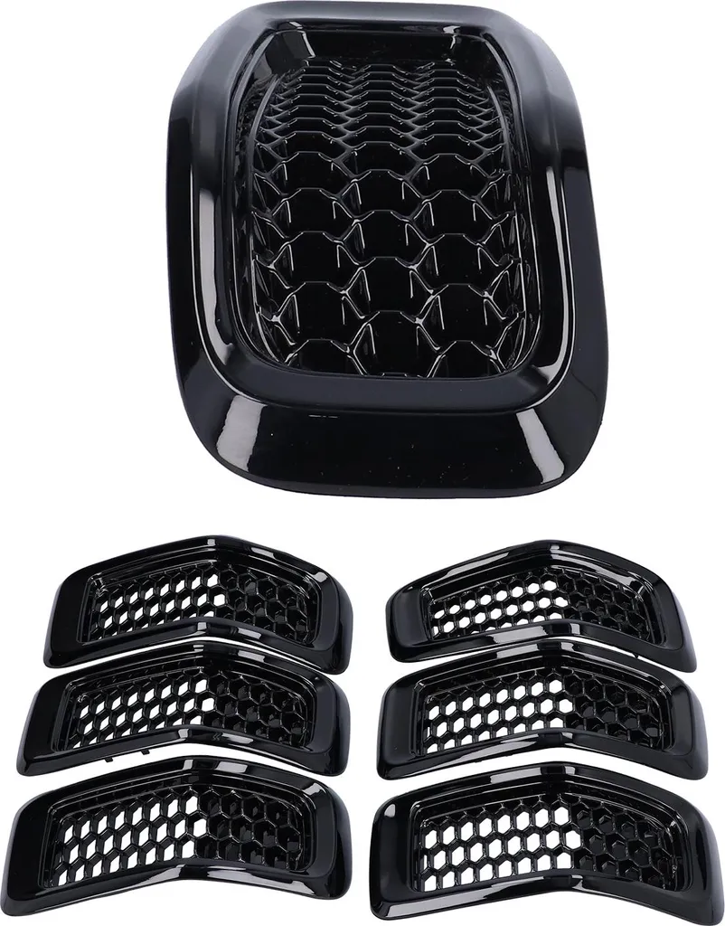 Rénovation Calandre Jeep Cherokee 2014-2018 - Kit 7 Inserts Noir Brillant - 4