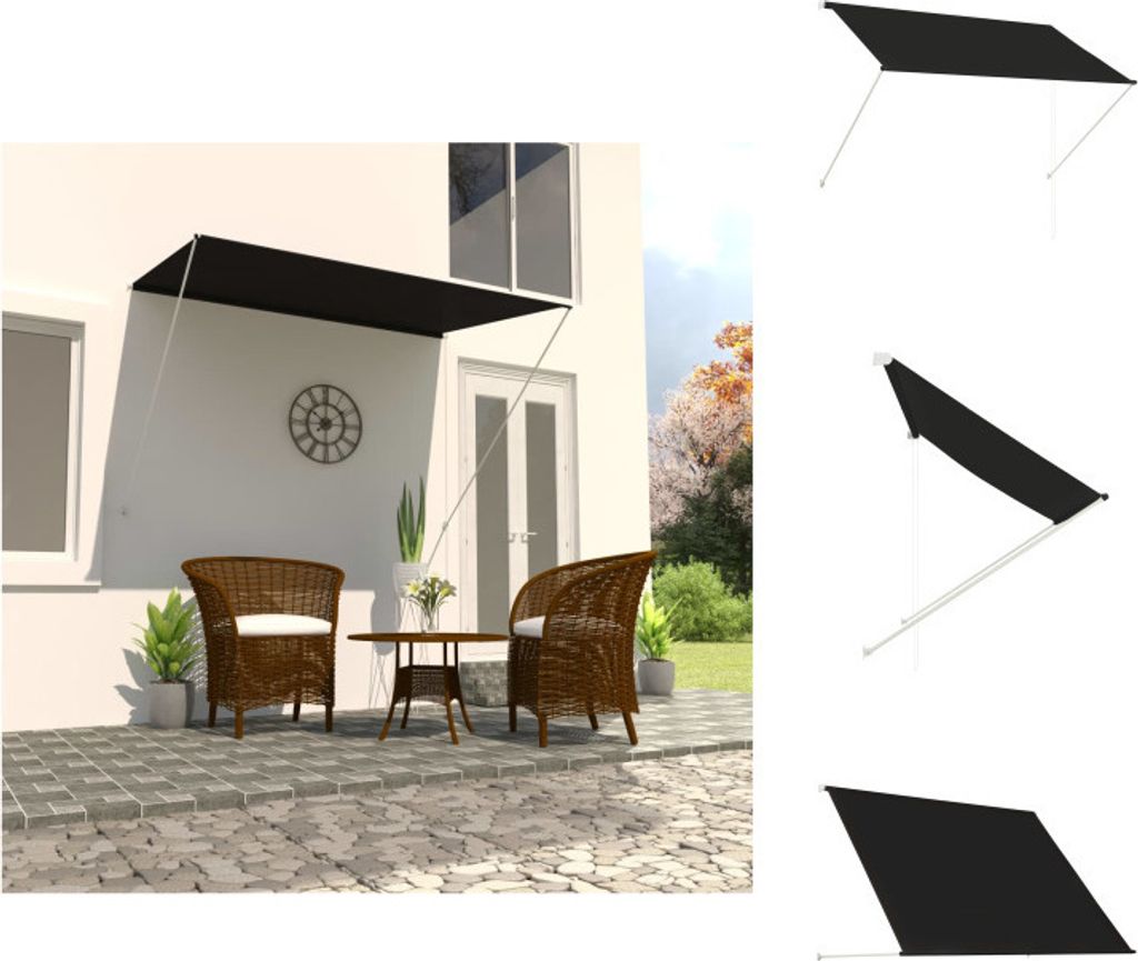 vidaXL Einziehbare Markise 200×150 cm Anthrazit - Markisen