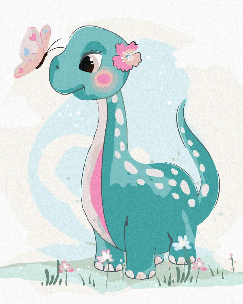 Zuty Diamond Painting Professionale 40x50 - Dinosauro 5D su Telaio
