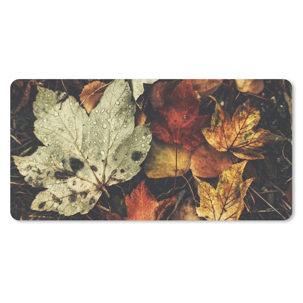 MuchoWow Mauspad Mousepad Herbstblätter - Herbst - Jahreszeiten - Natur 60x30 cm - Mousepads - Maus Mat - Pad - Mausunterlage - Nachhaltig