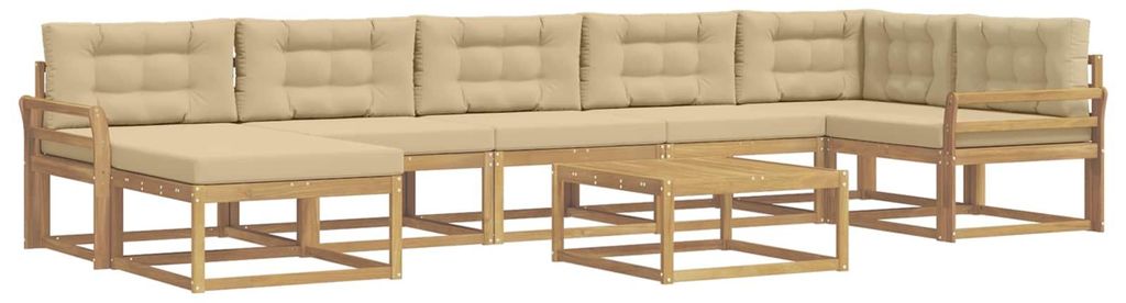 vidaXL Outdoor-Sofagarnitur 8 pcs Weiß und Beige