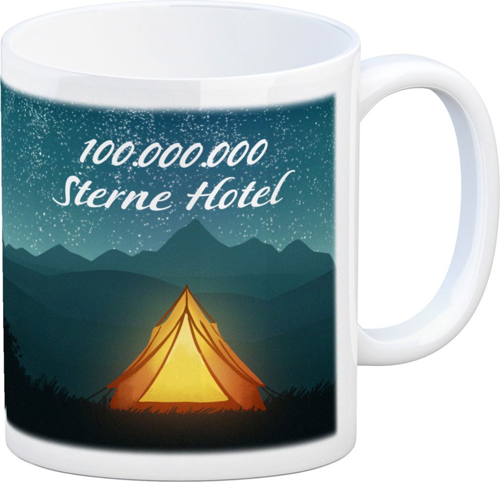 100.000.000 Sterne Hotel Kaffeebecher für Camper