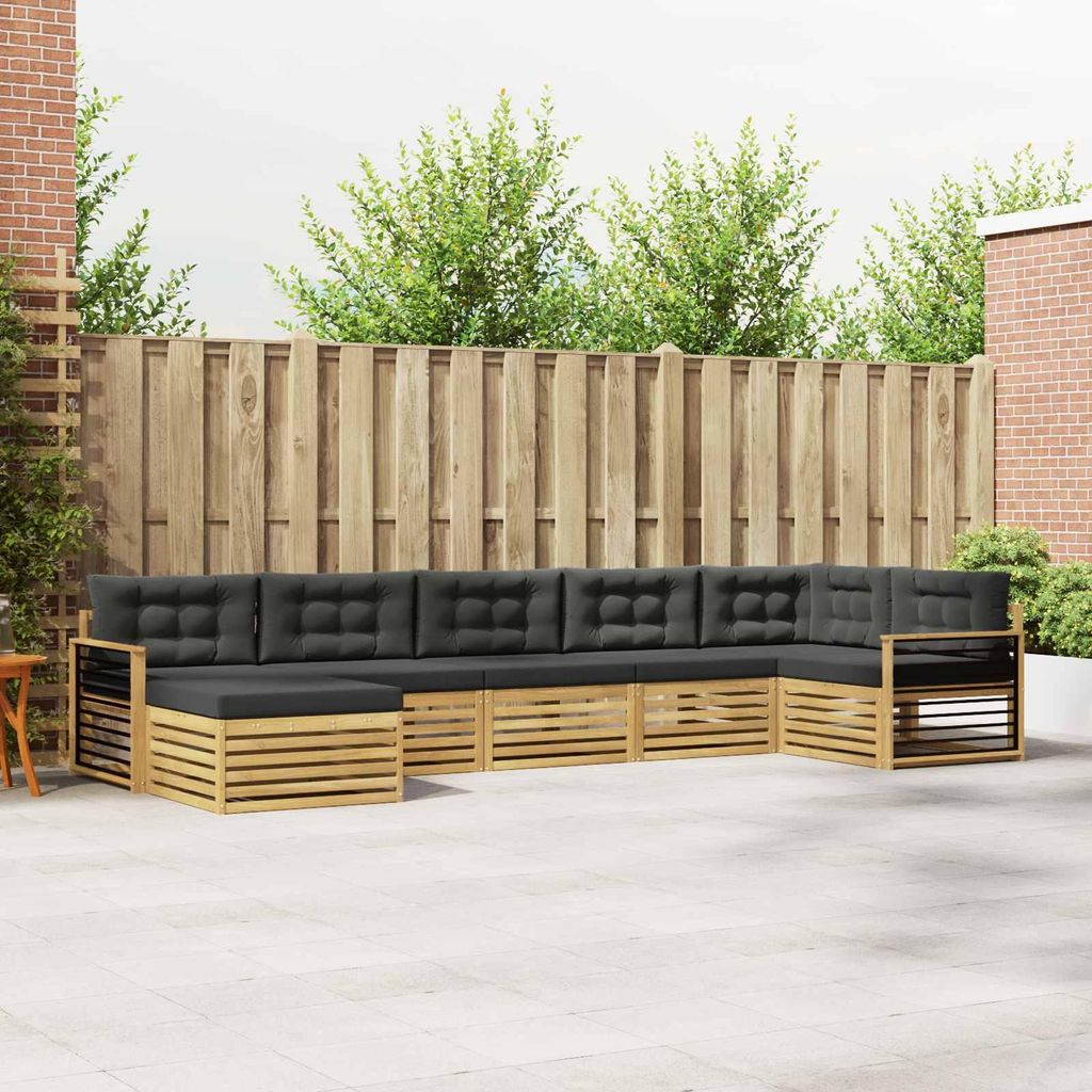 Möbel Outdoor-Sofagarnitur mit Kissen 7 pcs Weiß und AnthrazitGartensofas - Gartensofas c4153