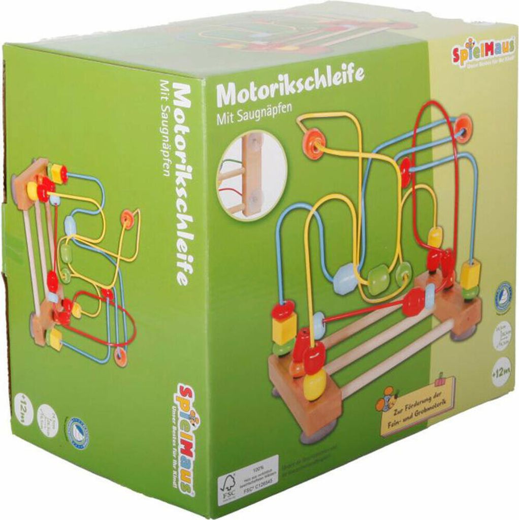 SpielMaus Holz Motorikschleife groß, ca. 26,5x16,5x24,5 cm, Produktbild 