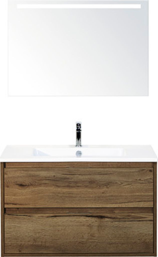 Sanox Badmöbel-Set Porto BxHxT 91 x 170 x 51 cm Frontfarbe Produktbild 