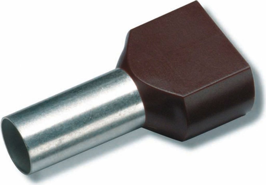 Cimco Zwillings-Aderendhülse 6 mm² 14 mm Teilisoliert Gelb 18 2480 100 St