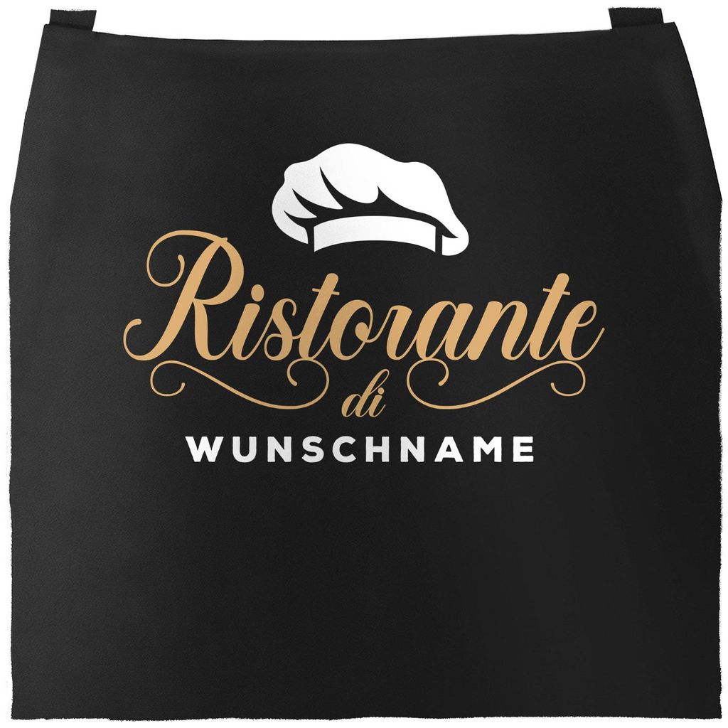 Küchen-Schürze personalisiert Ristorante di Wunschname Geschenk Kochliebhaber Hobbykoch personalisierte Geschenke SpecialMe schwarz unisize