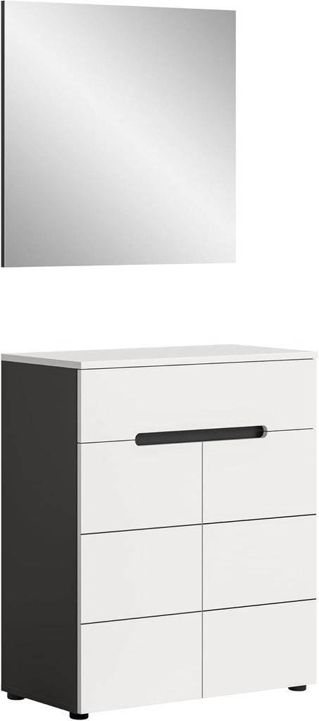 Canu Garderobenmöbel Set C38 weiß, grau.
