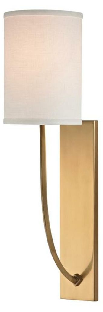 HUDSON VALLEY Wandleuchte COLTON Stahl/Textil Antikmessing/Weiß E14 1x40W 731-AGB-CE
