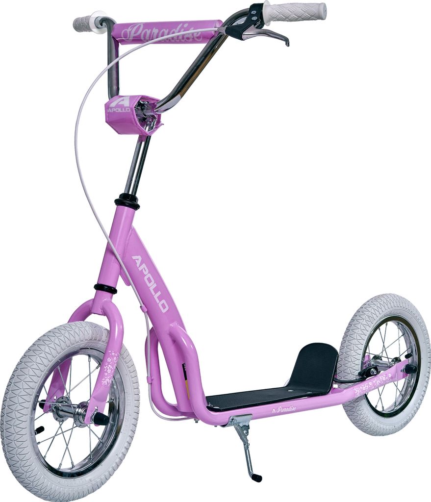 Apollo Retro Scooter Paradise | Roller mit Luftreifen 12,5 Zoll | Stylisher Tretroller für Kinder und Jugendliche | Cityroller Kinder mit breiter Trittfläche | Kinderroller mit großen Rädern - Rosa