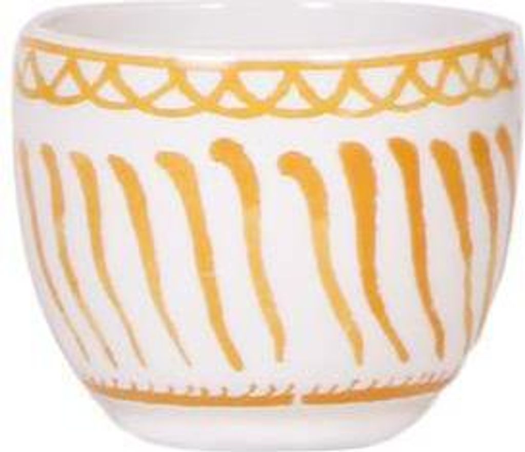 Topf Granada – Orange – Ø6cm – Dekorativer Blumentopf aus glasierter Keramik – Mediterraner Stil – Pflanzgefäß für Zimmerpflanzen, Su...