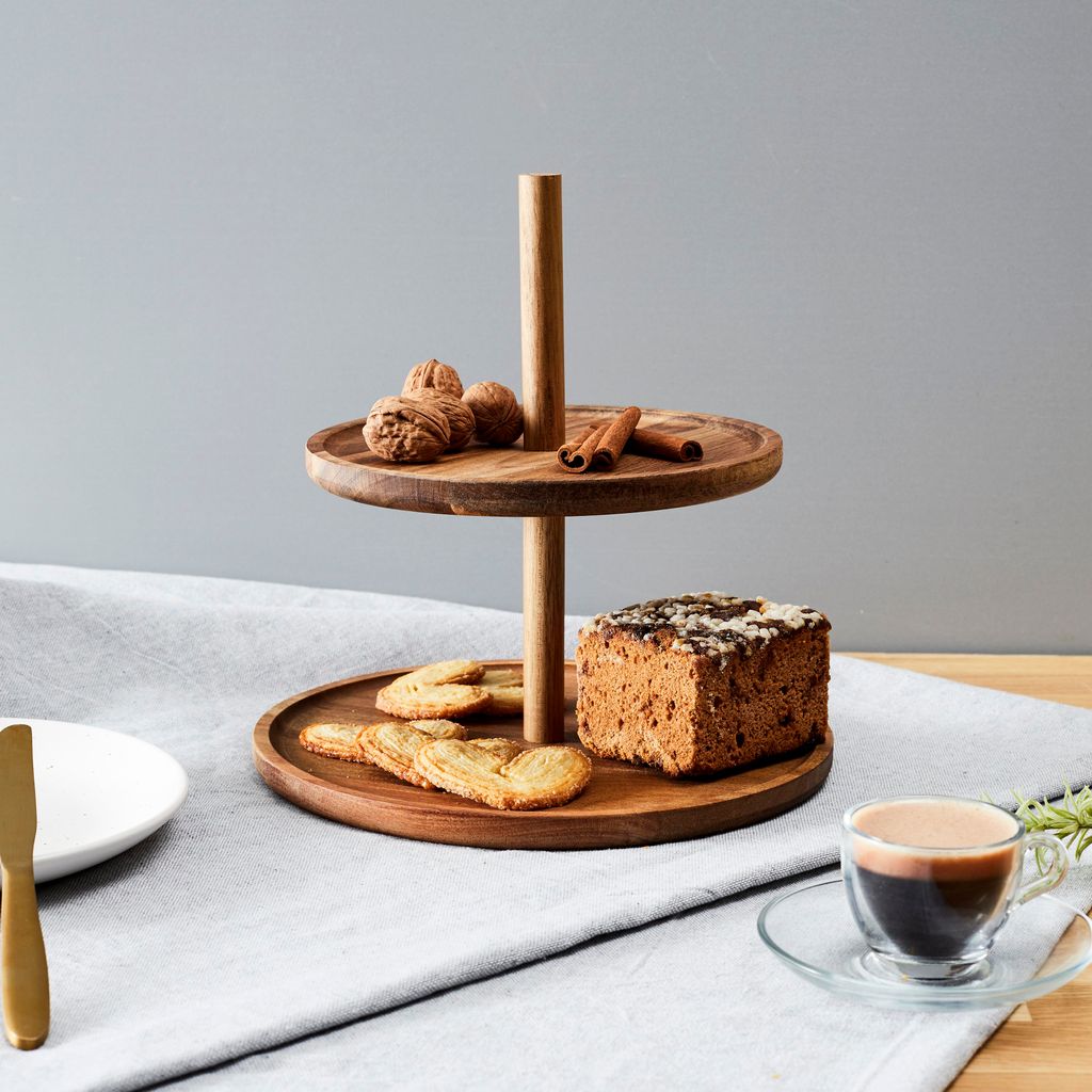 Home Deco Factory Etagere - 2 Etagen - Akazienholz - Produktbild 