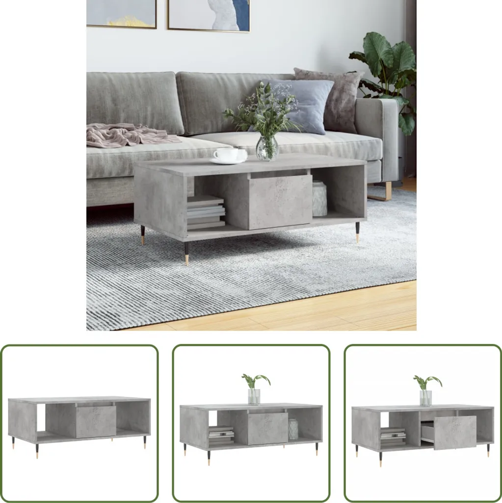 Tavolino da Caffè Grigio Cemento 90cm | Eleganza Urbana The Living Store