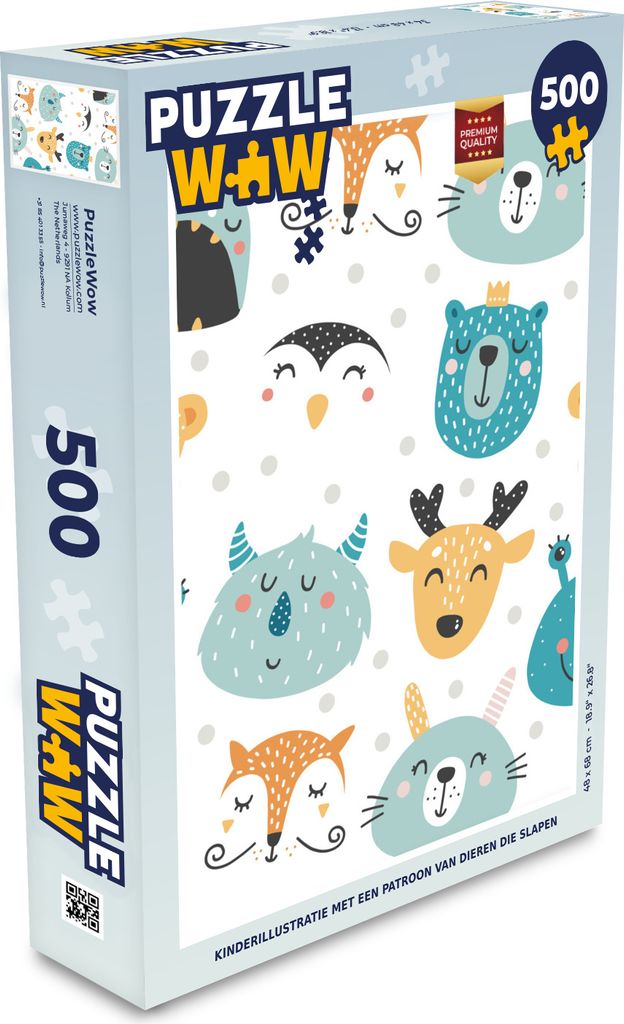 MuchoWow Puzzle 500 Teile Tiere - Kinder - Muster - Jungen - Mädchen - Baby - Kind - Denken - Spiel - Toy