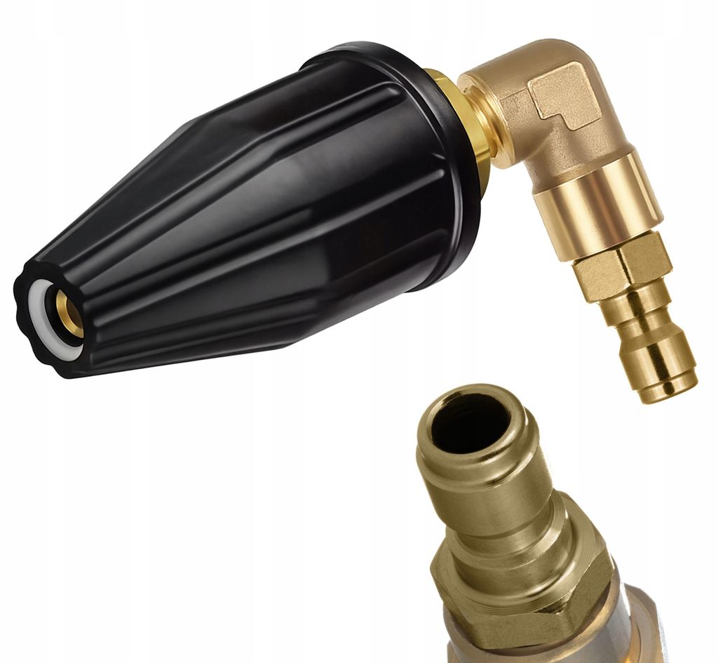 Rotationsdüse Turbo 90° – 1/4" Quick Connect | 180 Bar, 8 l/min, 60°C | Für Pflaster, Unterboden, Universal, Messing & Kunststoff