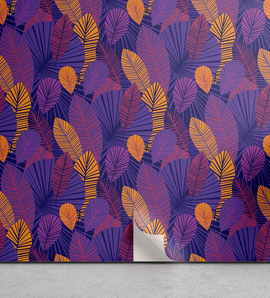 ABAKUHAUS Blatt abziehbare & klebbare Tapete für Zuhause, Jungle Botanicals bei Nacht, selbstklebendes Wohnzimmer Küchenakzent, 33 cm x 250 cm, Q...