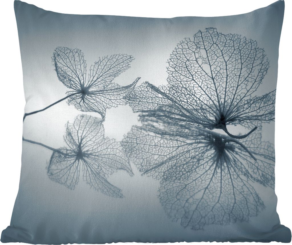 MuchoWow Zierkissen Sofakissen Wohnzimmer Dekokissen 50x50 cm Stilleben - Blätter - Schwarz - Weiß - Komfort - Sofakissen