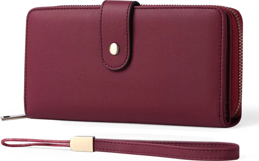 Portafoglio Donna Grande GAEKEAO: Rosso Vino RFID e Organizzazione