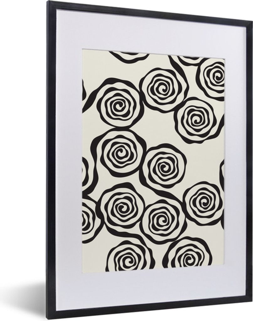 MuchoWow MuchoWow Gerahmtes Poster Natur - Muster - Spiralen 30x40 cm - Poster mit zchwarzem Bilderrahmen - Wandposter Schlafzimmer