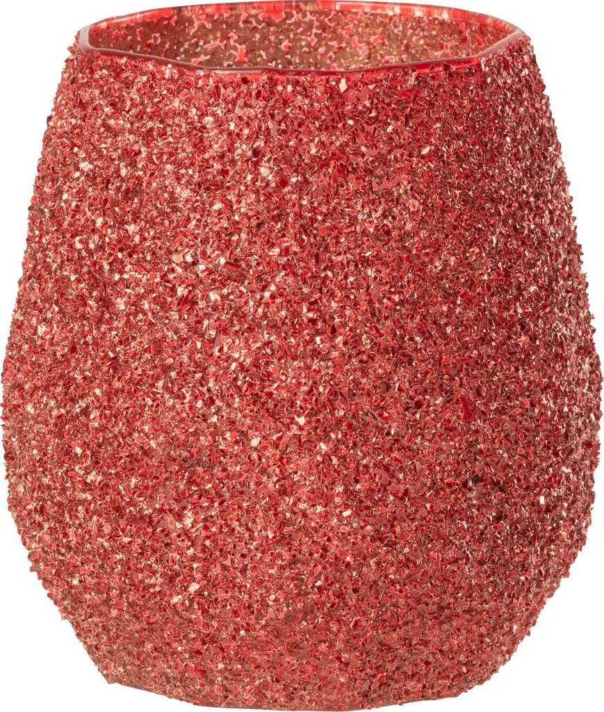 Photophore rouge Noël en verre J-Line - Illuminez votre intérieur
