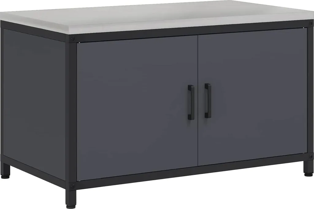vidaXL Mobile da cucina con ripiano antracite 60 x 50 x 92 cm acciaio