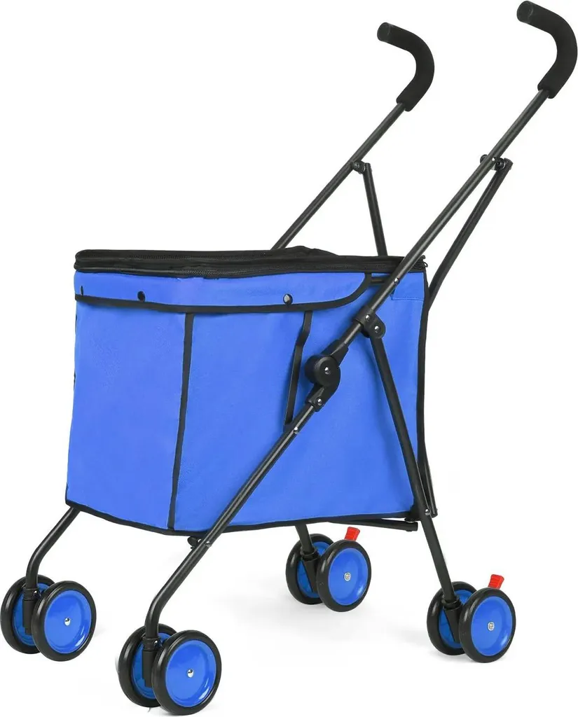 Trasportino Auto Cani 27kg Blu - Box Pieghevole Alta Resistenza